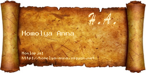 Homolya Anna névjegykártya