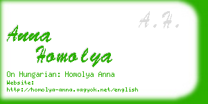 anna homolya business card